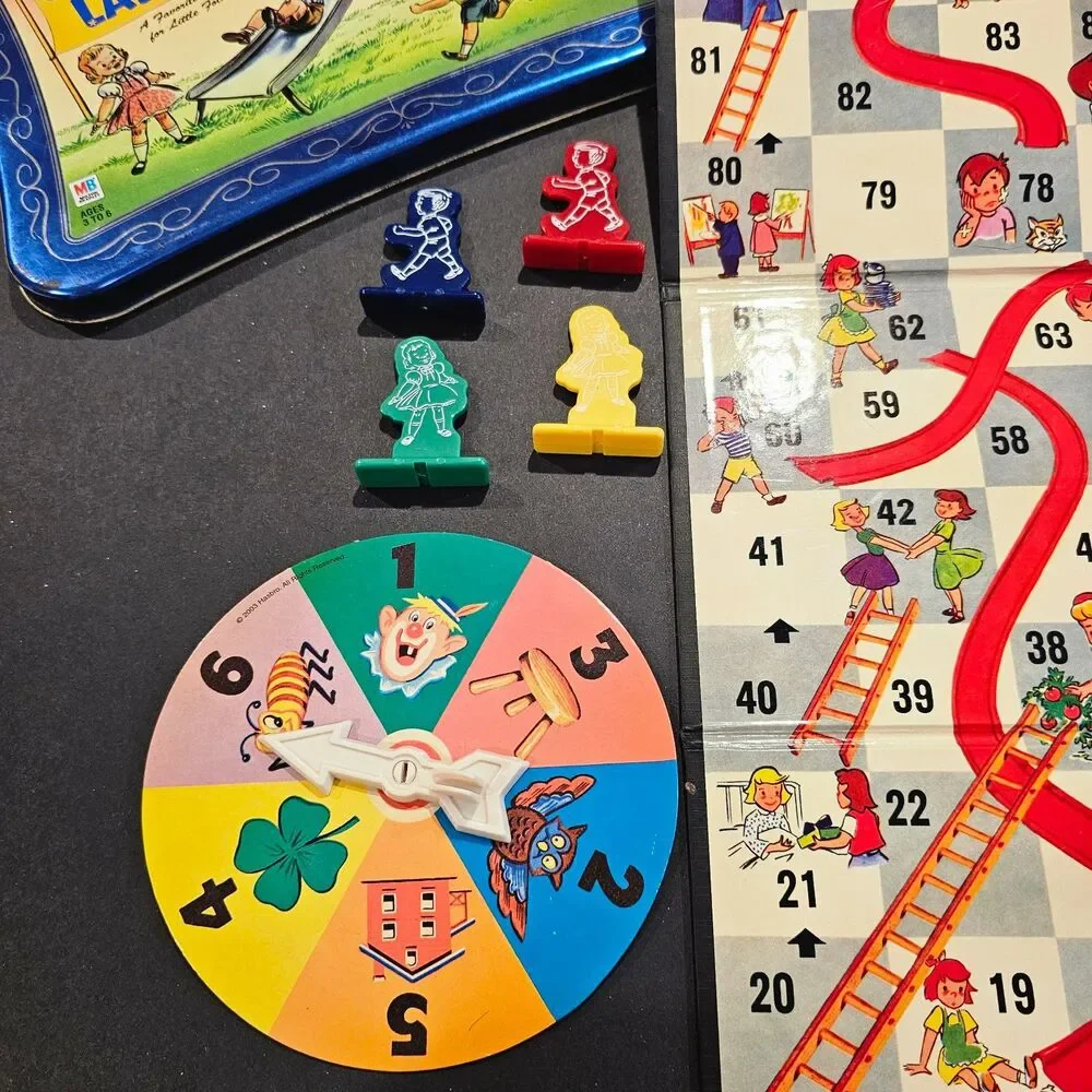 Chutes and Ladders Collector's Series Milton Bradley Board Game in Tin Case 2003